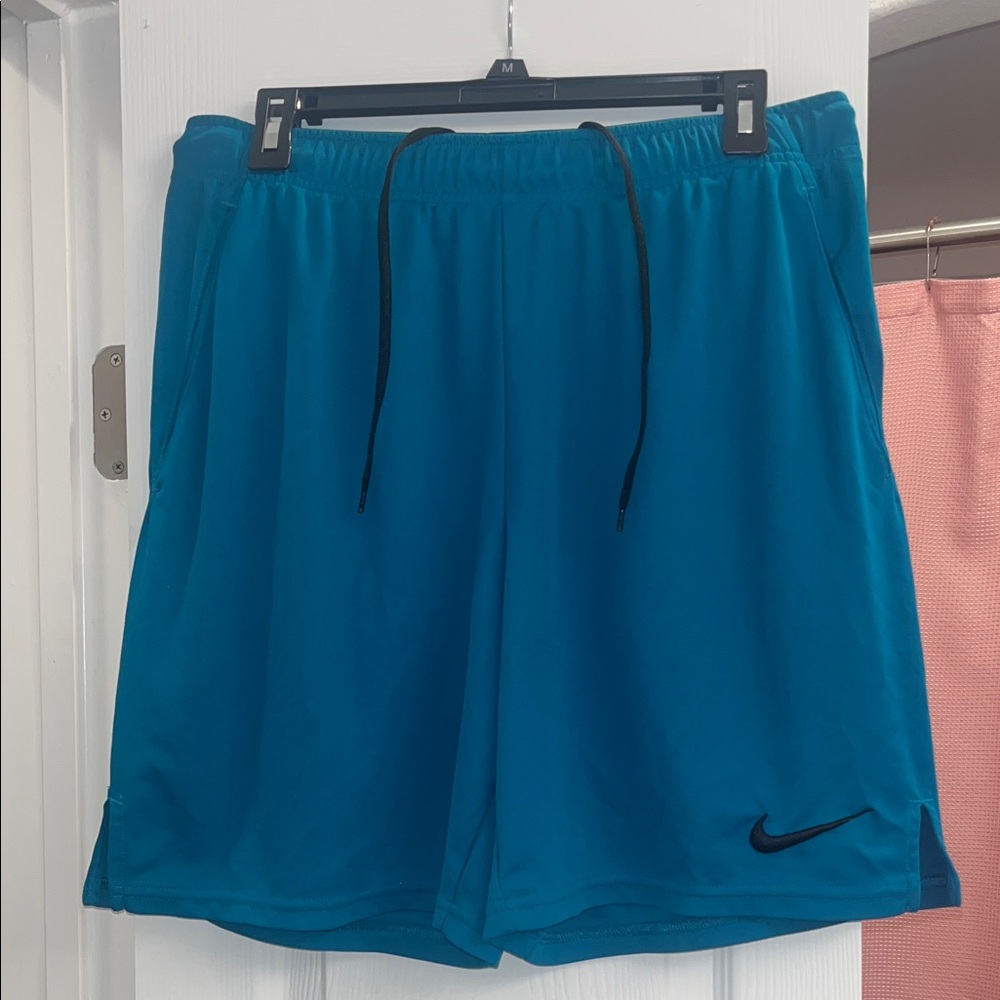 Nike Teal Sports Shorts with Black Logo